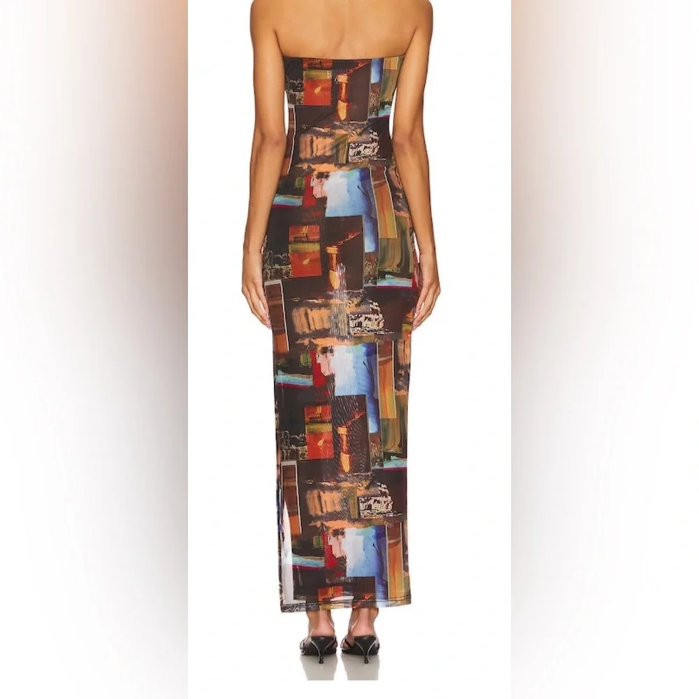 Estella Abstract Multi-Color Printed Maxi Dress. - Picture 2 of 5